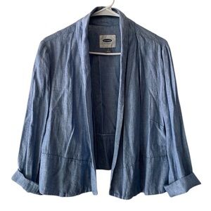 Old Navy NWT Women's chambray open face blazer